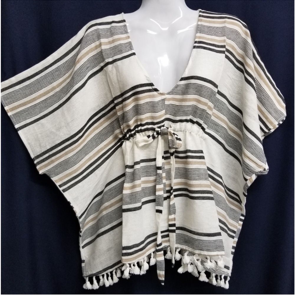 Lovestitch Women's OS Poncho-style Top with Drawstring Waist